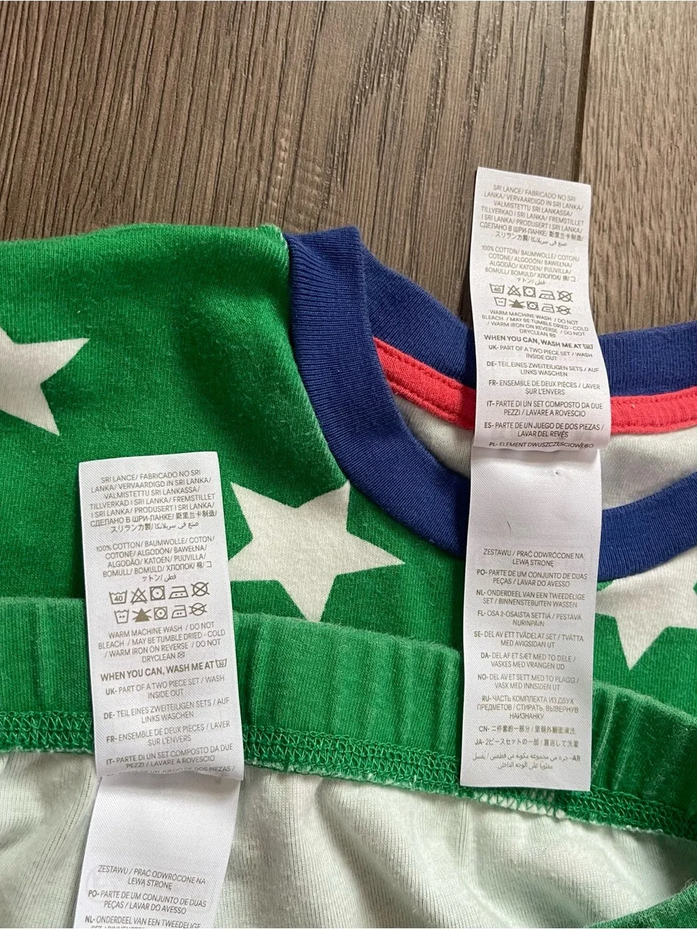 Mini Boden Green Stars 12Y Snug Short Johns Pajama Set